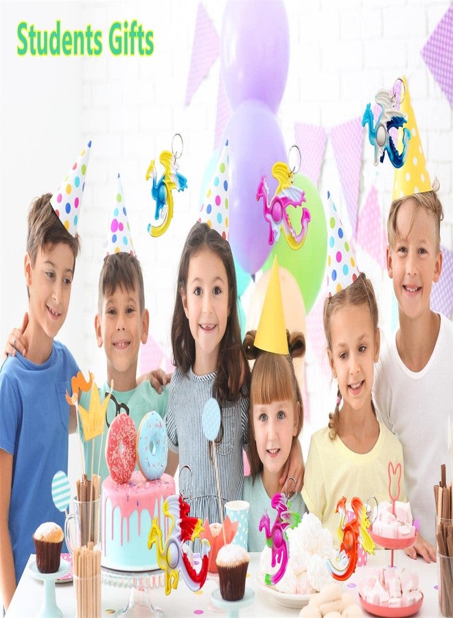 مجموعة HOZKEAP المكونة من 100 قطعة من حقائب الظهر على شكل تنانين، وسلاسل مفاتيح صغيرة بألوان قوس قزح، وألعاب تململ للأطفال والطلاب، وهدايا من المعلمين، وتوزيعات حفلات أعياد الميلاد. - Image 4
